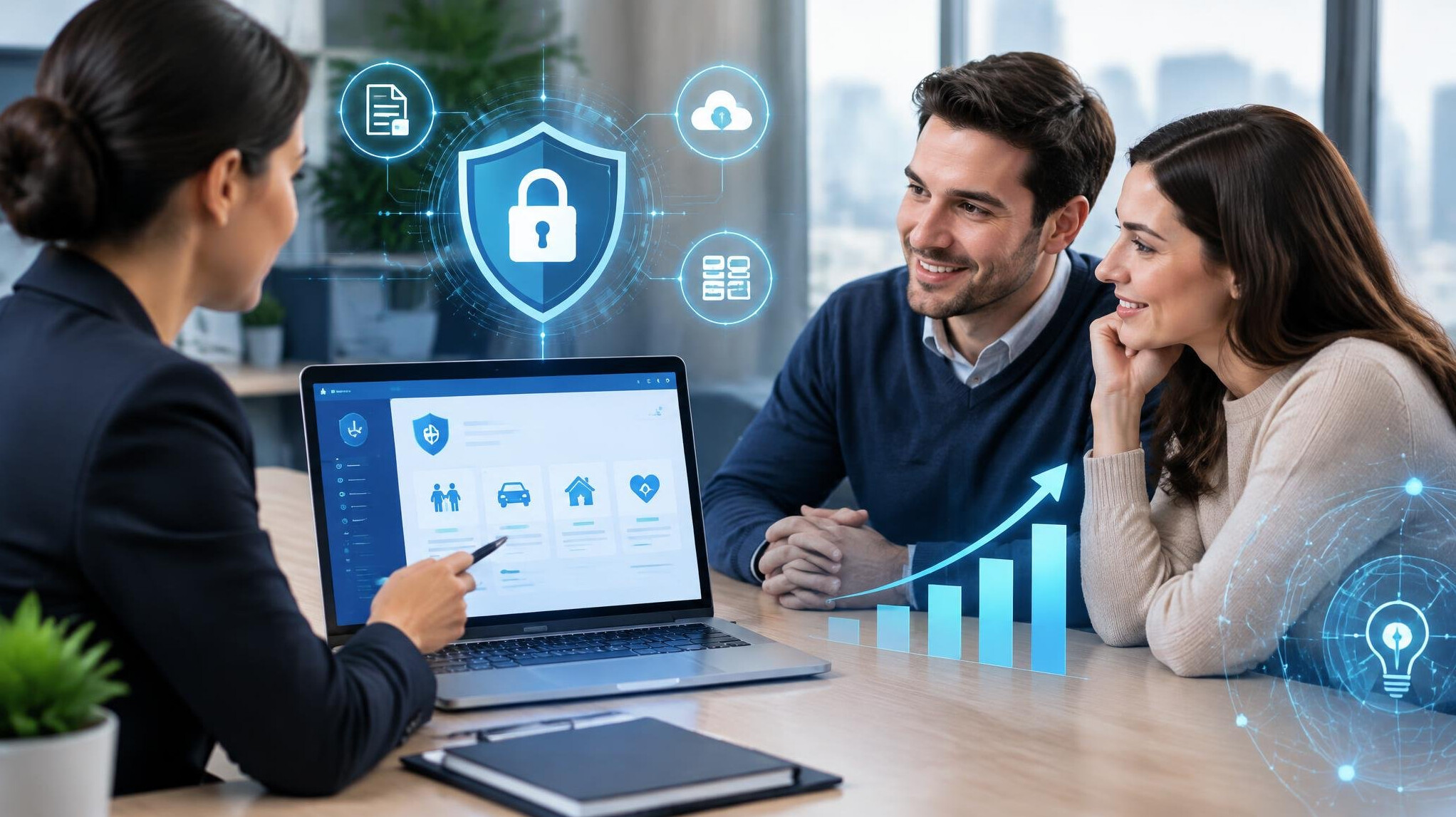 laptop with insurance software