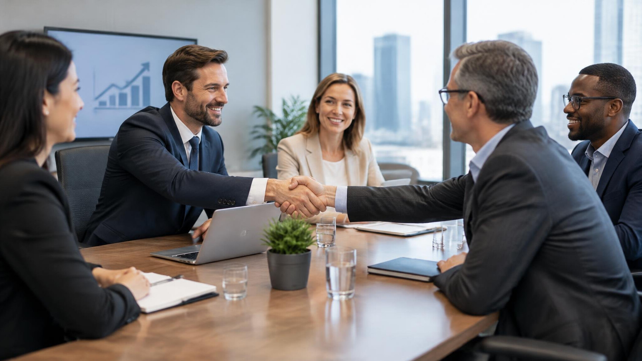 business meeting with clients